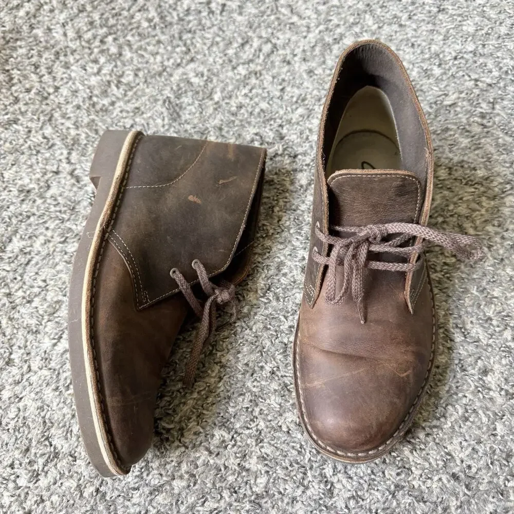 Clarks Originals Desert Boots Mens Size 8 M Brown Leather Chukka Ankle NEW READ